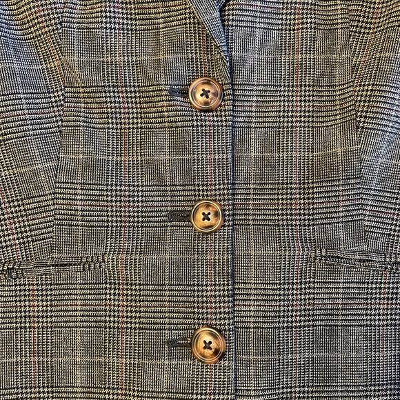 Jessica Plaid Tweed Blazer Jacket Black Brown Red Women’s 12 - Picture 5 of 15